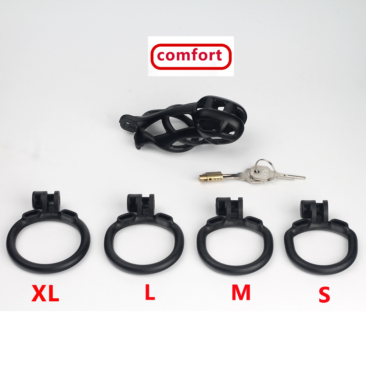 black comfort chastity cage