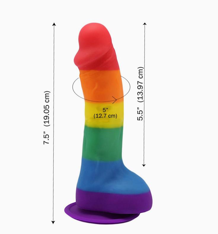 colorful rainbow soft silicone dildo