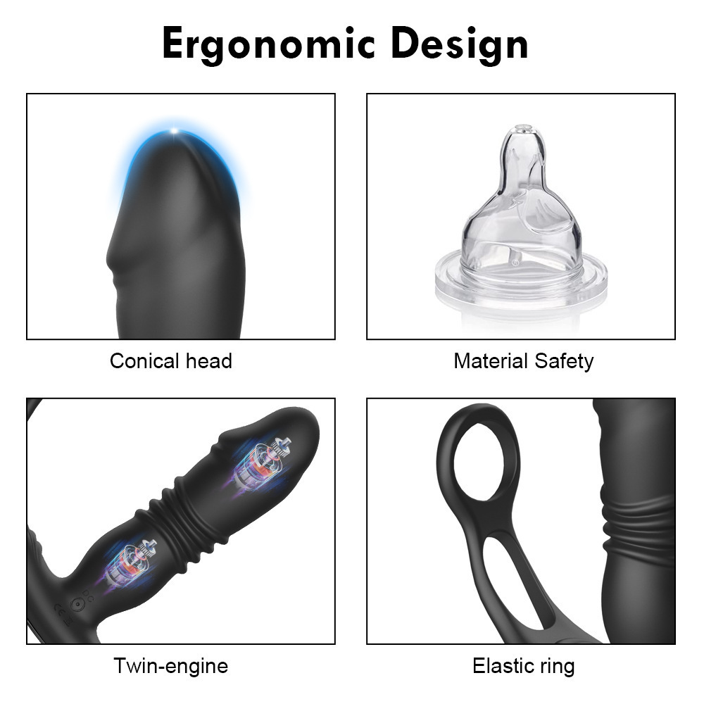popular male prostate massager remote control with cock ring