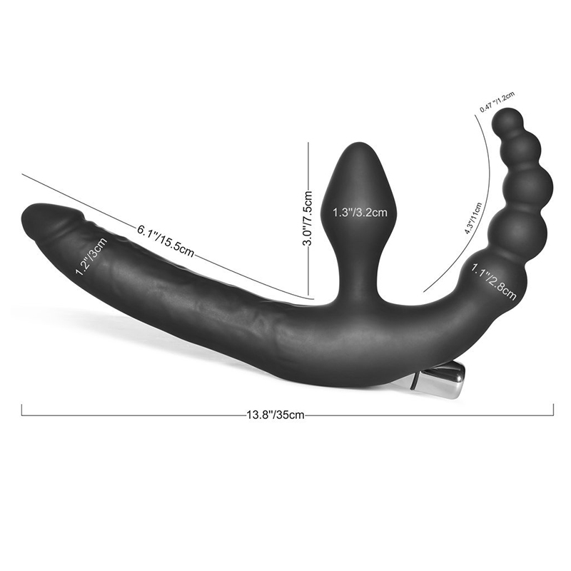 black wear 3 plug dildo