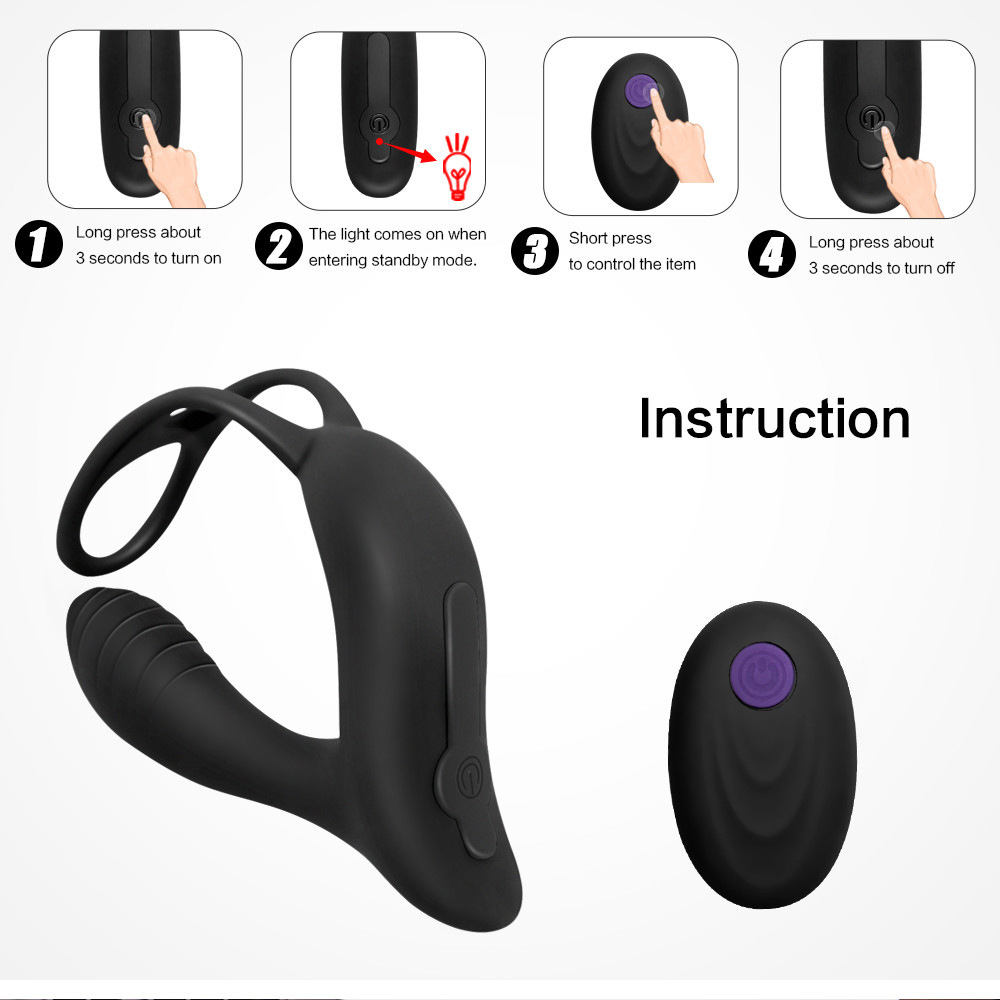cute prostate massager with cock rings